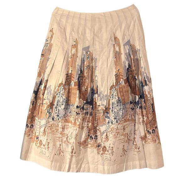 Talbots Cityscape Scene Fully Lined Womans Sz 10 A-line Skirt Contemporary - Picture 1 of 9